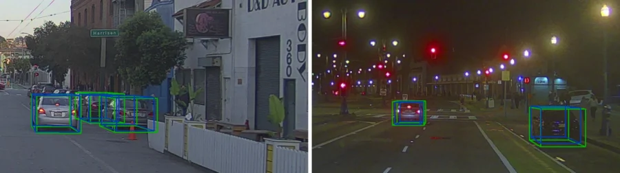 Examples of 3D object detection
