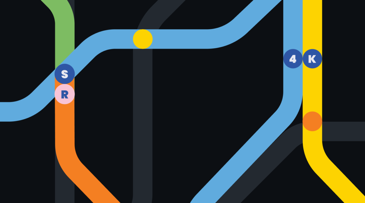 Illustration of video pipeline as metro map